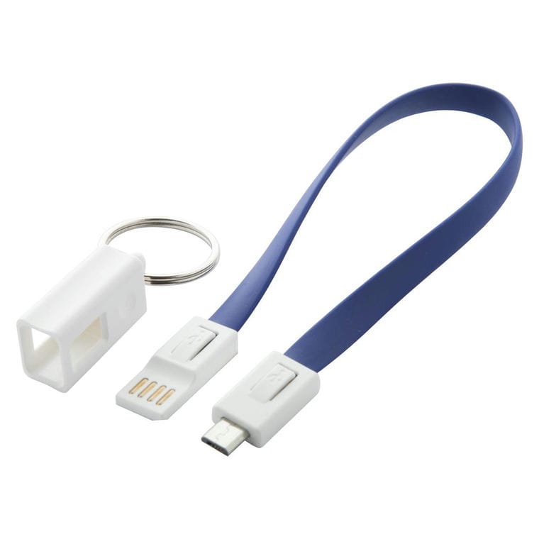 Breloc cu cablu USB Pirten albastru alb
