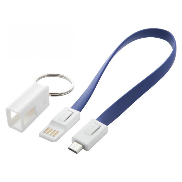 Breloc cu cablu USB Pirten albastru alb