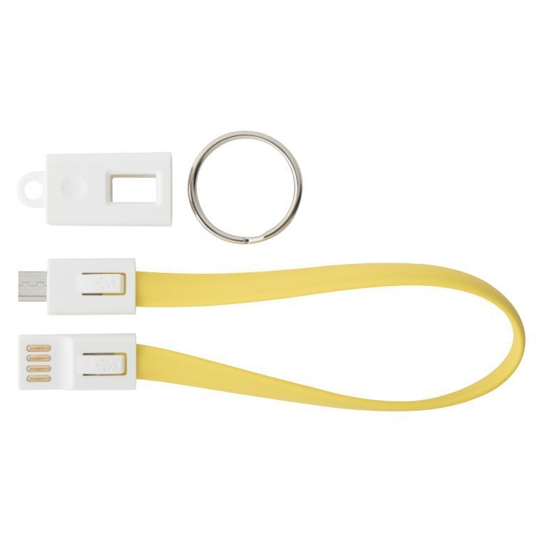 Breloc cu cablu USB Pirten galben alb