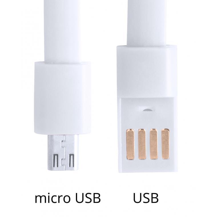 Brățară încărcător USB Beth alb argintiu