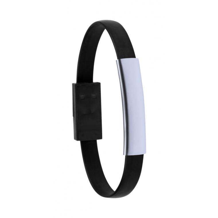 Brățară încărcător USB Beth negru argintiu