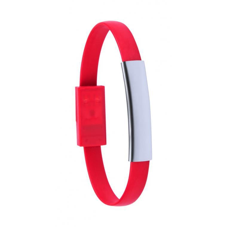 Brățară încărcător USB Beth roșu argintiu