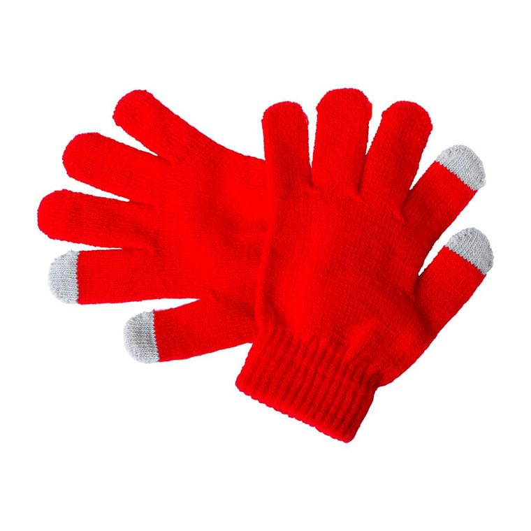 Mănuși touch pentru copii Pigun roșu gri