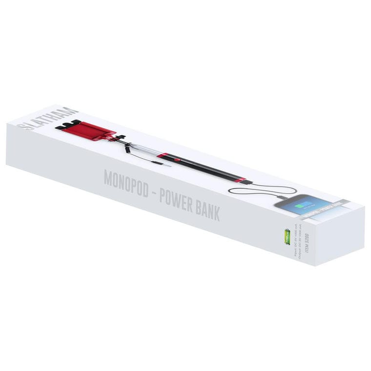 Sefie stick cu power bank Slatham albastru negru 2200 mAh