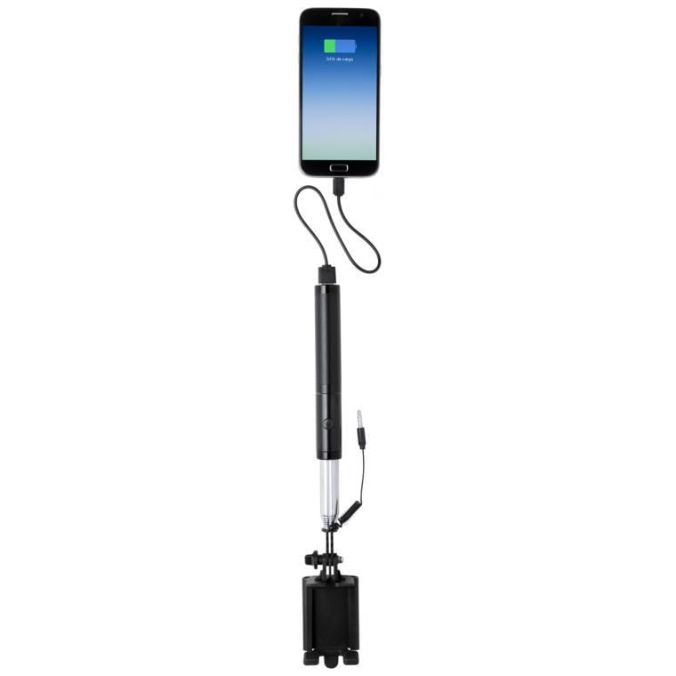 Sefie stick cu power bank Slatham negru 2200 mAh