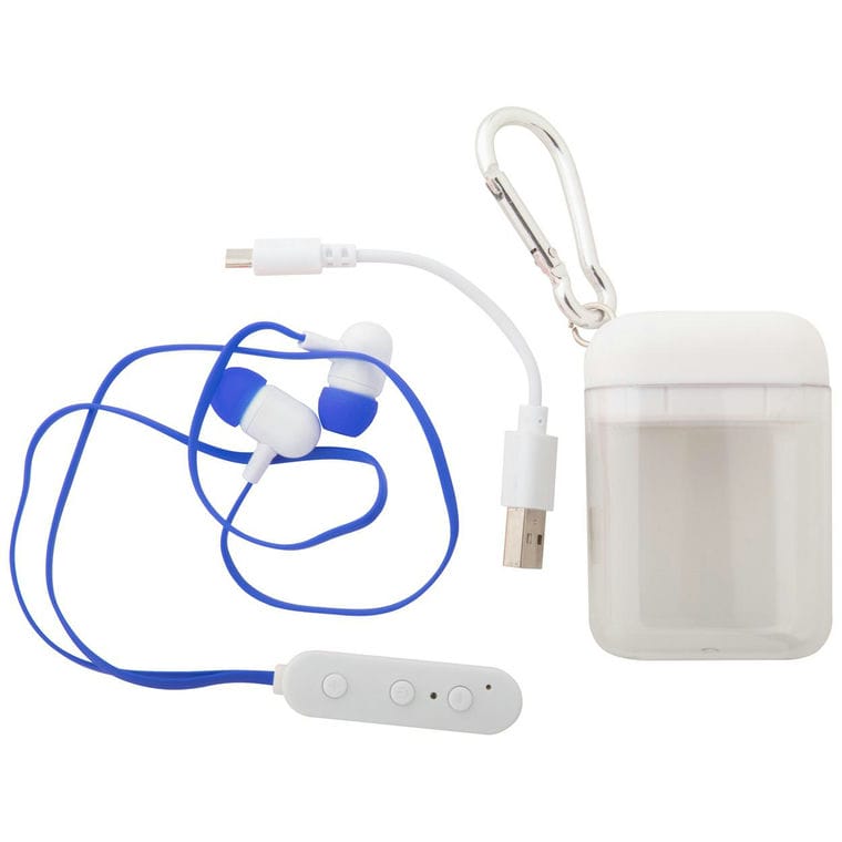 Căști Stepek albastru alb