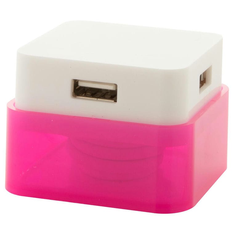 Hub USB Dix roz alb