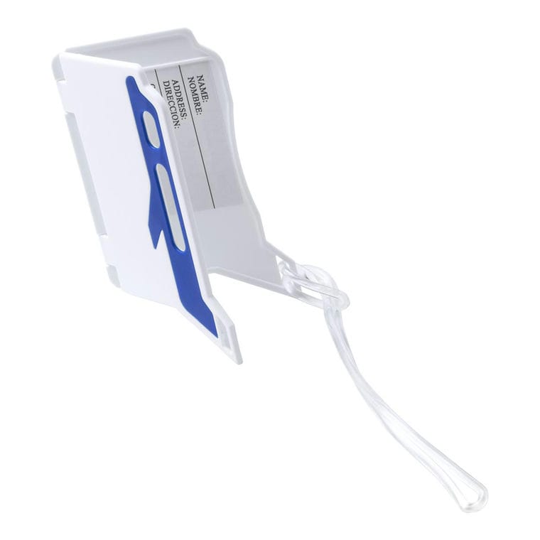 Suport etichetă bagaj Mufix alb albastru