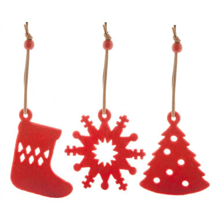 Decoraţiuni brad Crăciun Sensi roșu verde