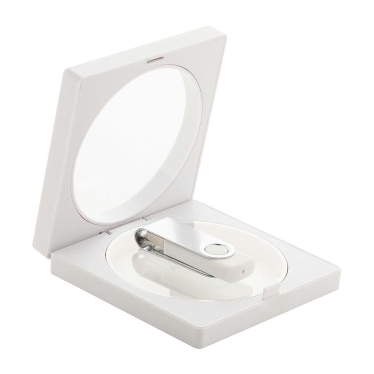 Cutie USB sau breloc Kibal alb transparent