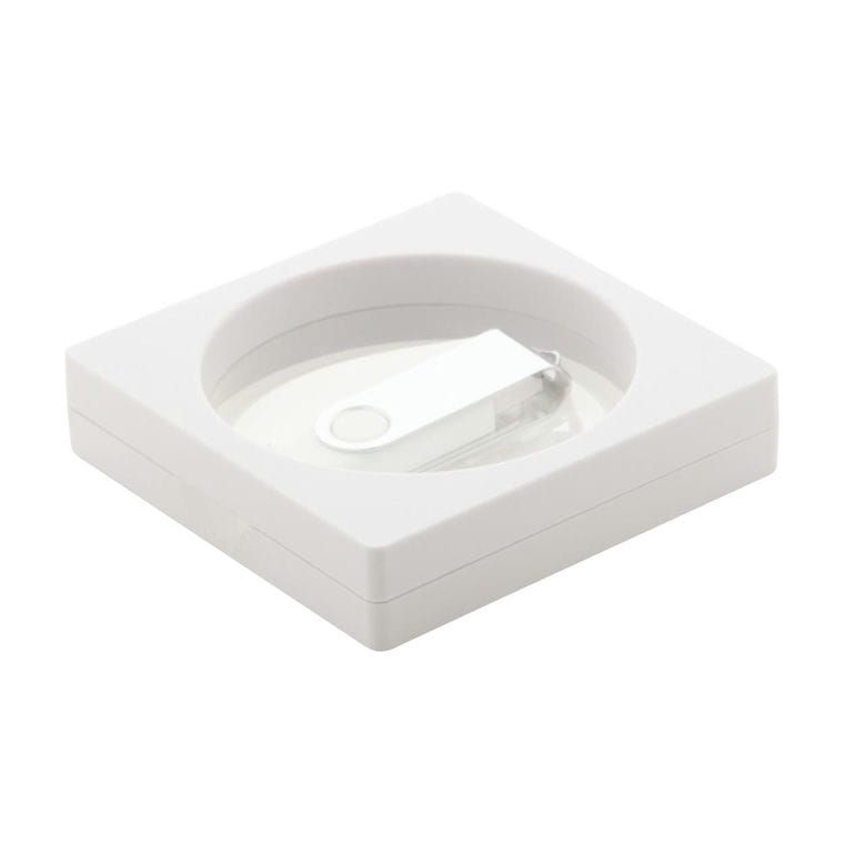 Cutie USB sau breloc Kibal alb transparent