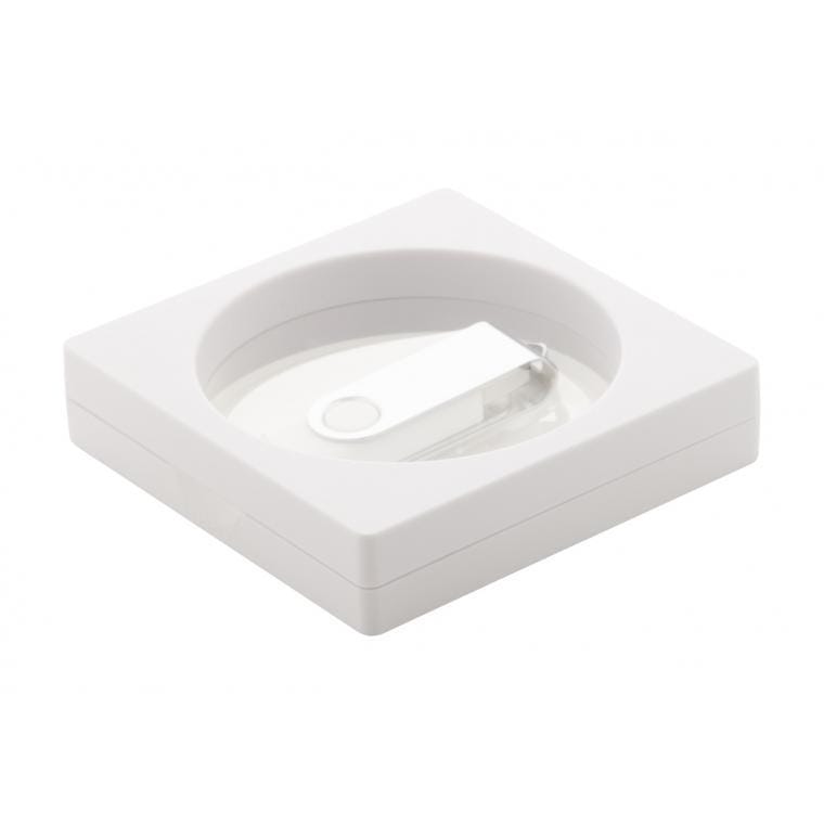 Cutie USB sau breloc Kibal alb transparent