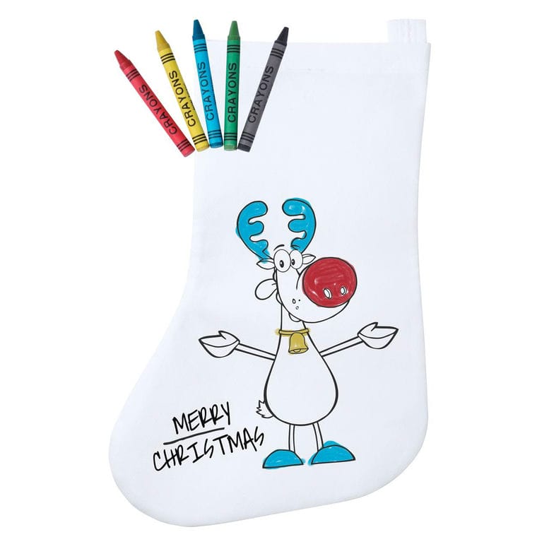 Șosetă Crăciun de colorat Plicom alb roșu