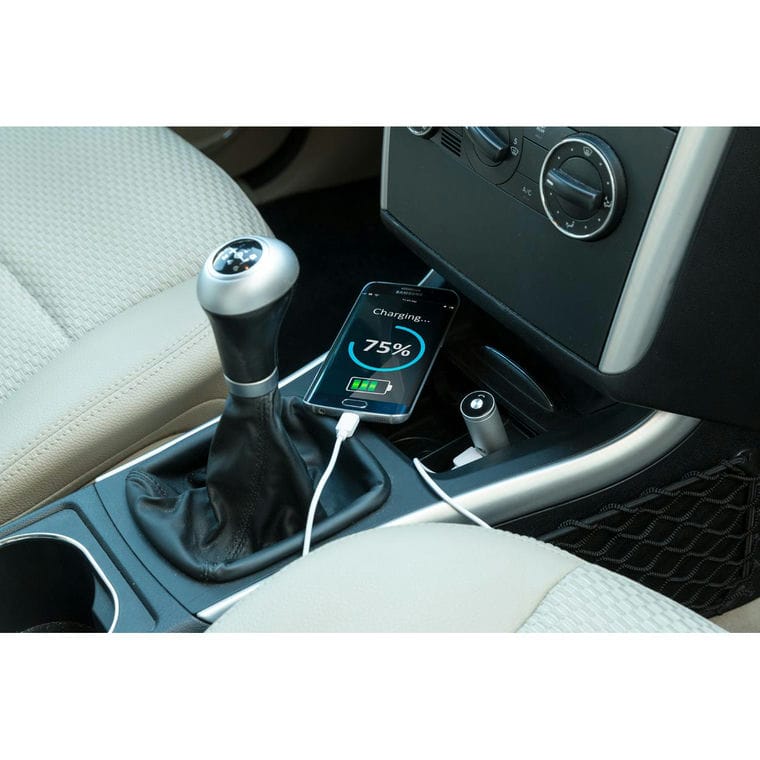 Încărcător auto Lacoust argintiu negru