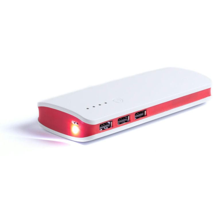 Baterie externă Tenak roșu alb 10000 mAh
