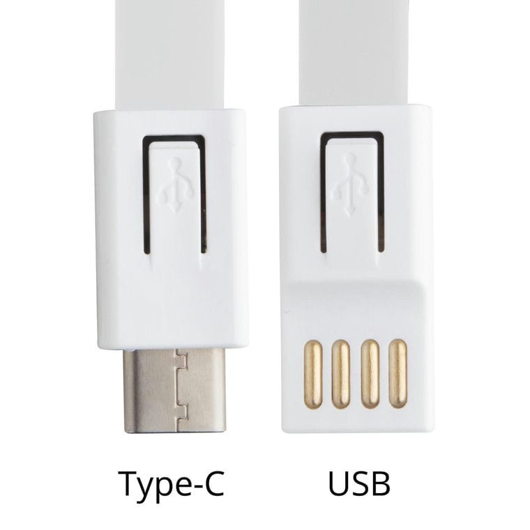 Lanyard cu cablu USB tip C Doffer alb