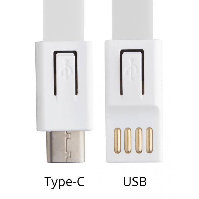 Lanyard cu cablu USB tip C Doffer alb