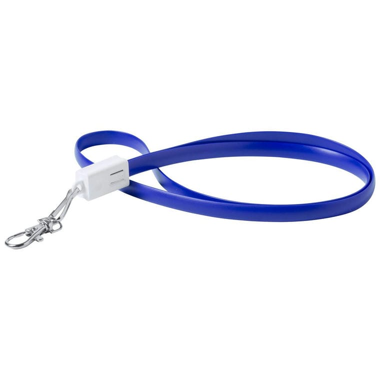Lanyard cu cablu USB tip C Doffer albastru