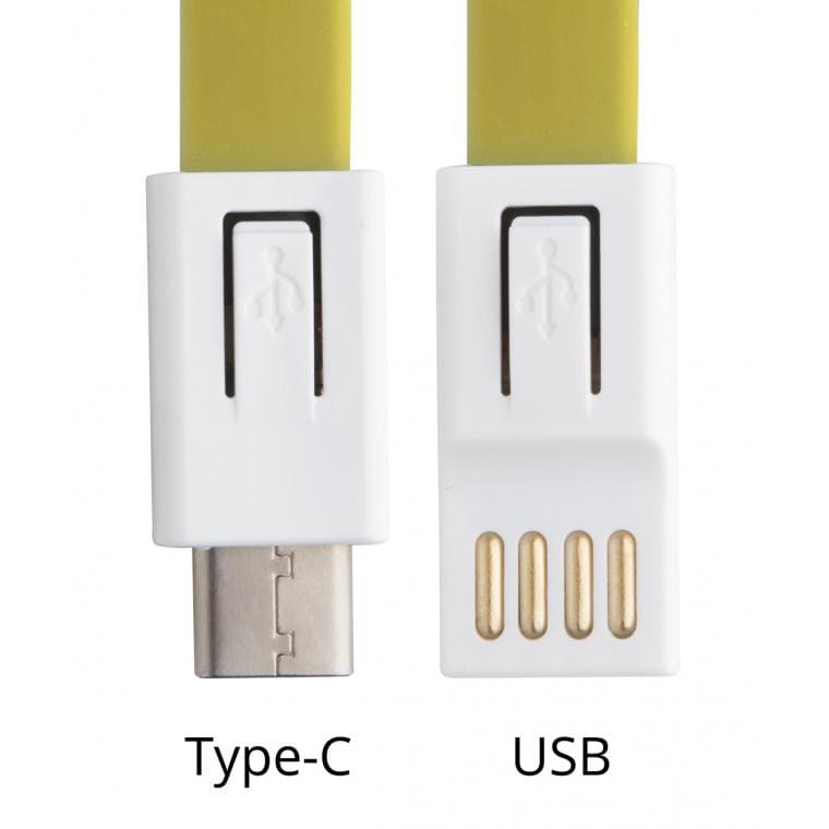 Lanyard cu cablu USB tip C Doffer galben