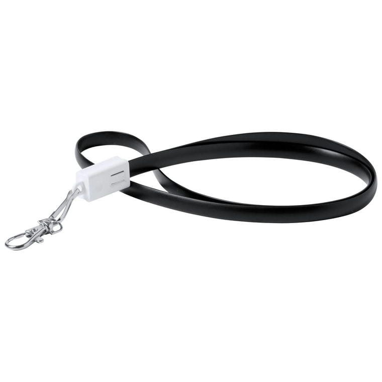 Lanyard cu cablu USB tip C Doffer negru