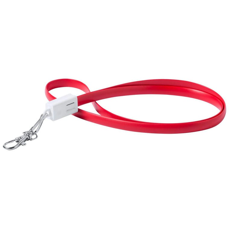 Lanyard cu cablu USB tip C Doffer roșu