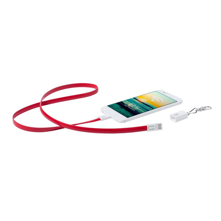 Lanyard cu cablu USB tip C Doffer roșu