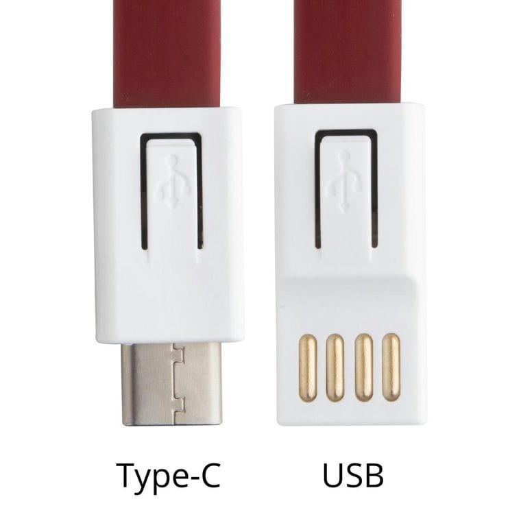 Lanyard cu cablu USB tip C Doffer roșu