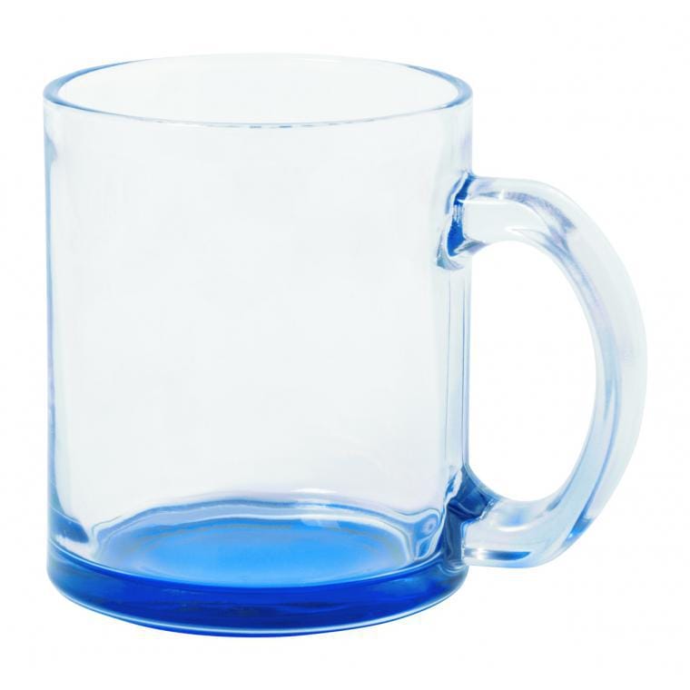 Cană din sticlă Bitrok albastru transparent