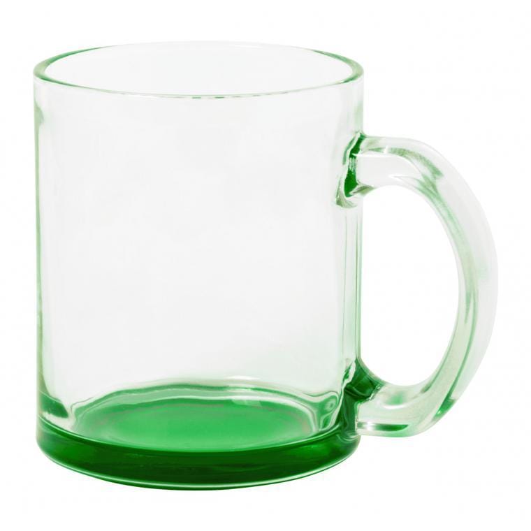 Cană din sticlă Bitrok verde transparent