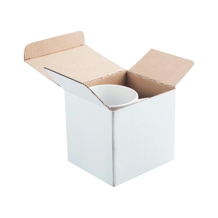 Cutie cană Three alb natural