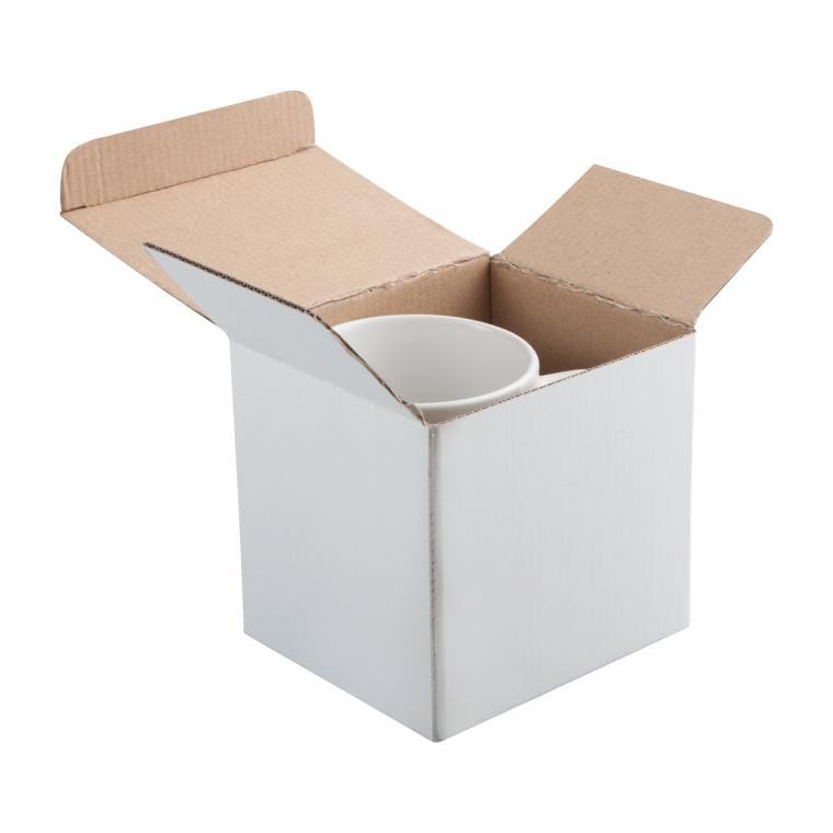 Cutie cană Three alb natural