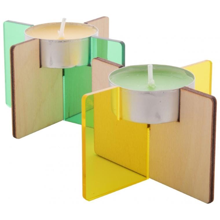 Suport lumânare Candix galben transparent