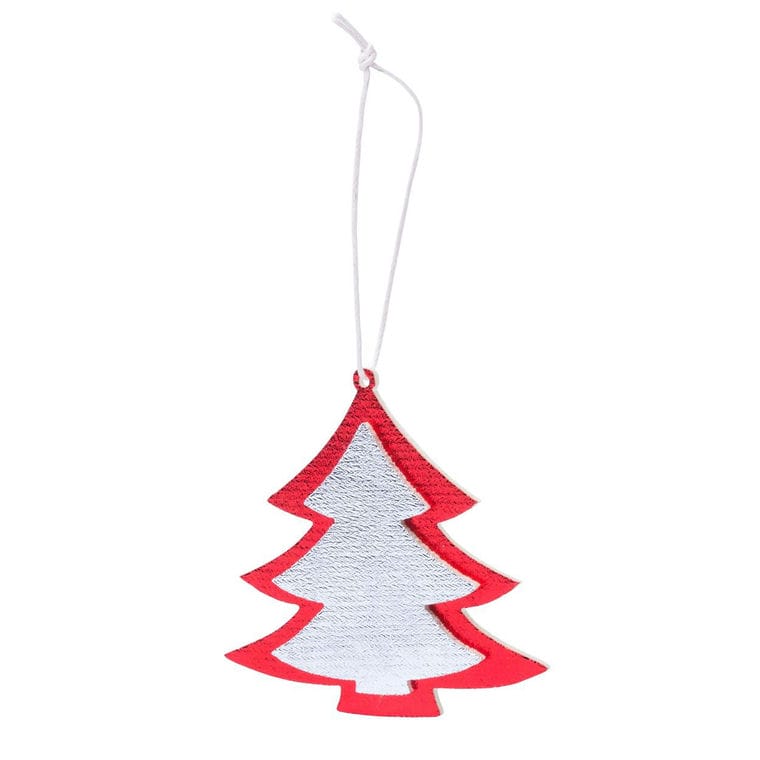 Set ornamente Crăciun Rimol argintiu roșu