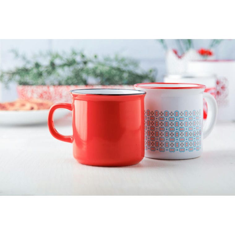 Cană vintage Woodstock roșu