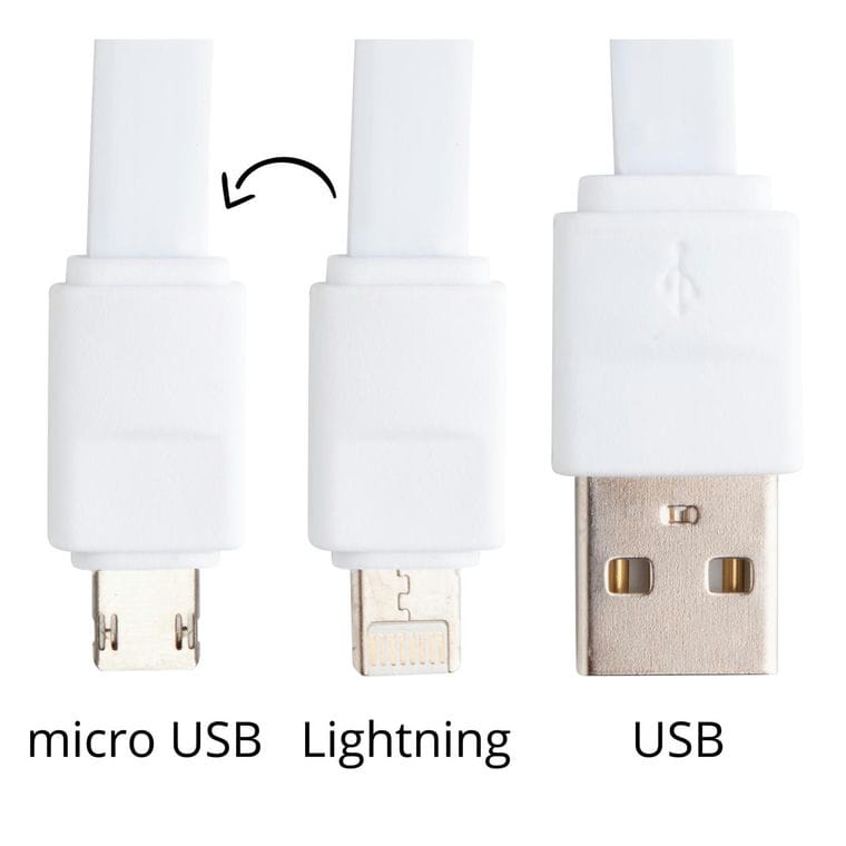 Cablu USB Stash alb argintiu