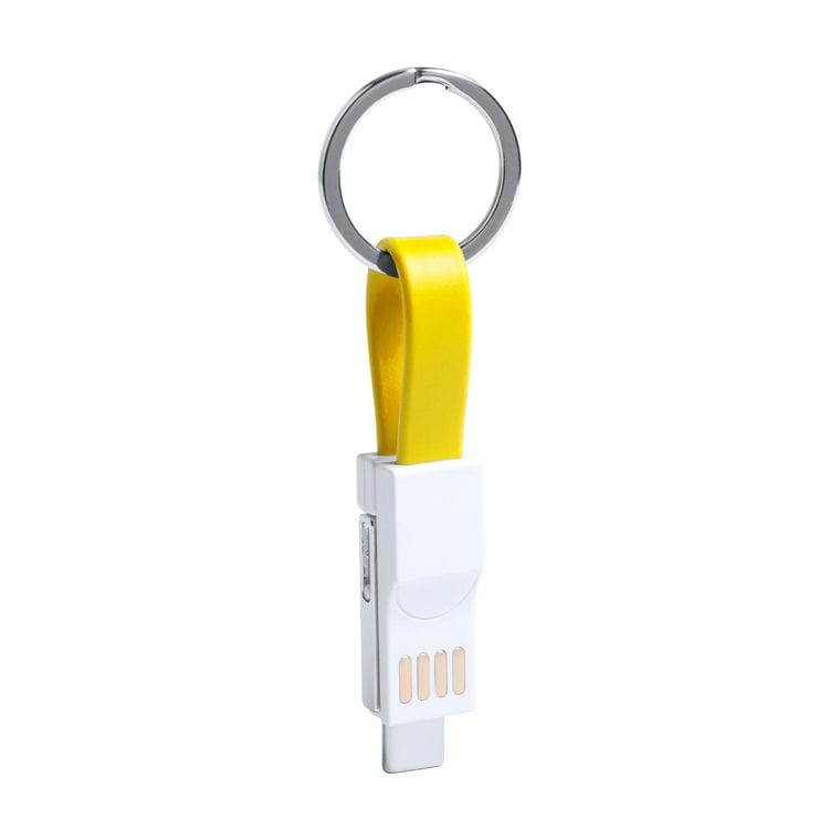 Breloc cablu USB Hedul galben alb