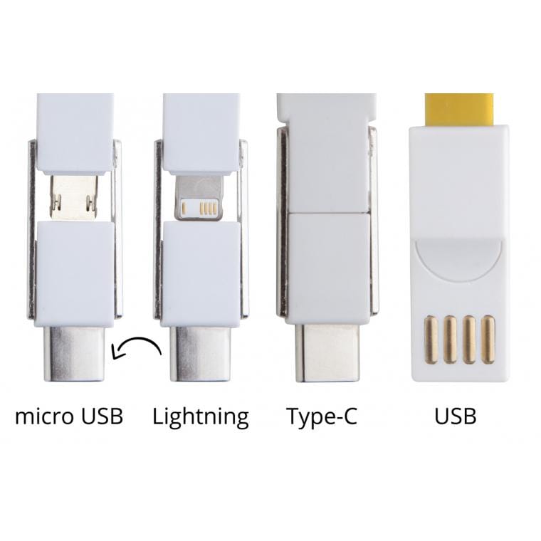 Breloc cablu USB Hedul galben alb