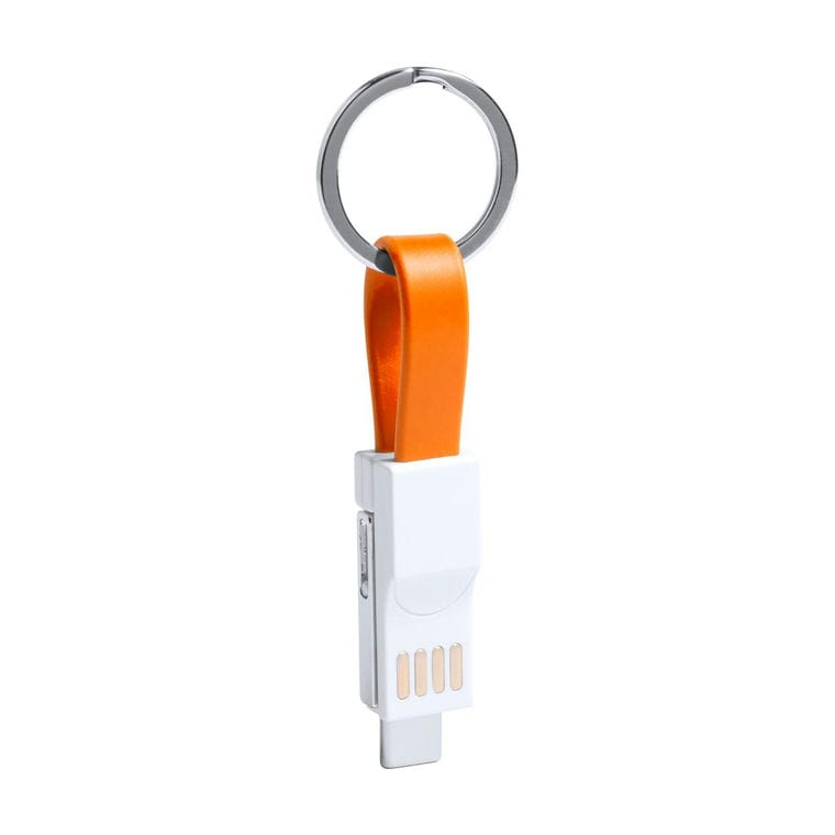Breloc cablu USB Hedul portocaliu alb