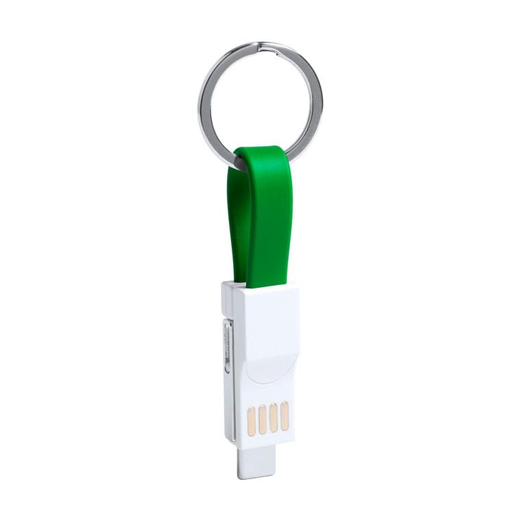 Breloc cablu USB Hedul verde alb