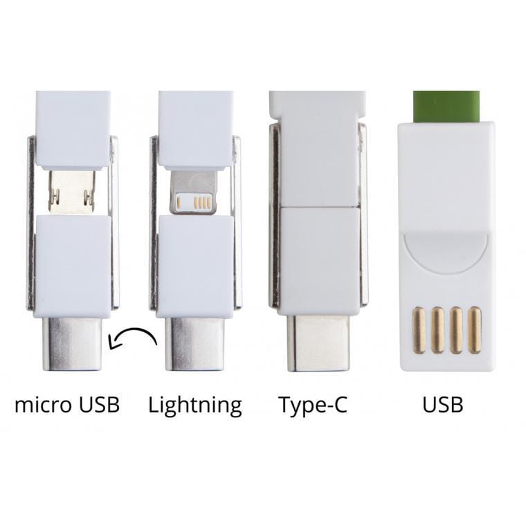 Breloc cablu USB Hedul verde alb