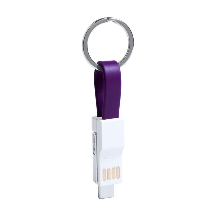 Breloc cablu USB Hedul violet alb