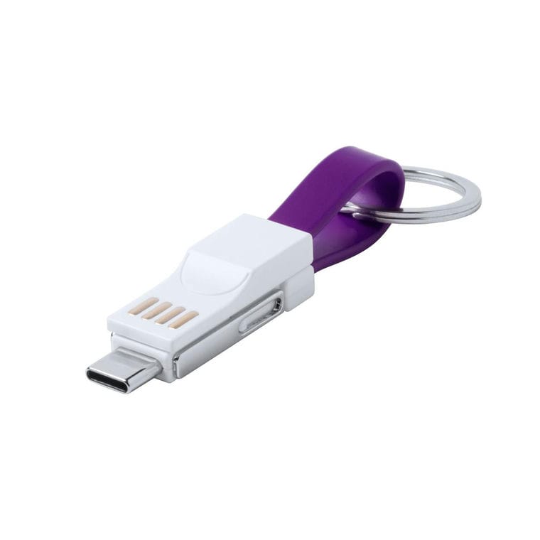 Breloc cablu USB Hedul violet alb