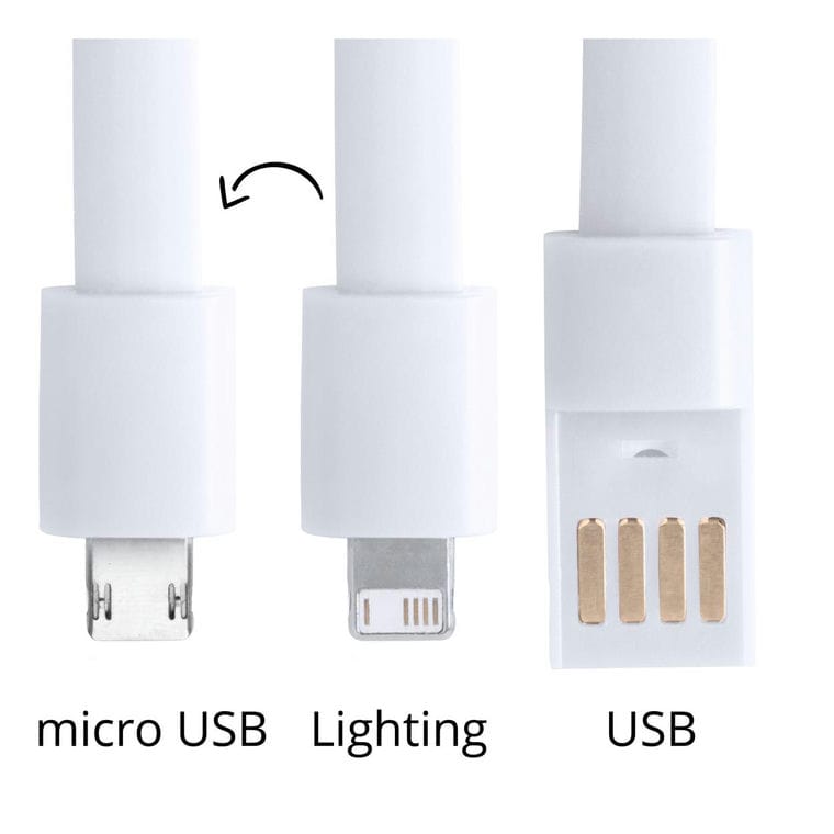 Brățară cablu de încărcare USB Leriam alb
