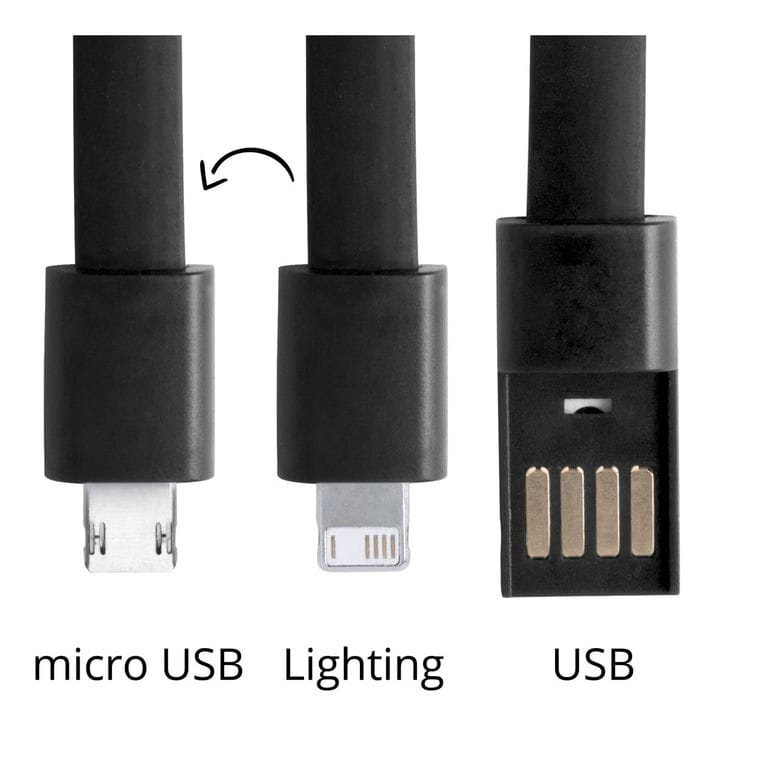 Brățară cablu de încărcare USB Leriam negru