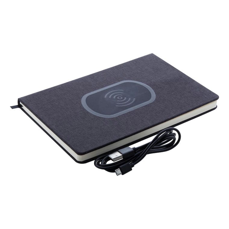 Blocnotes cu încărcător wireless Juglans negru