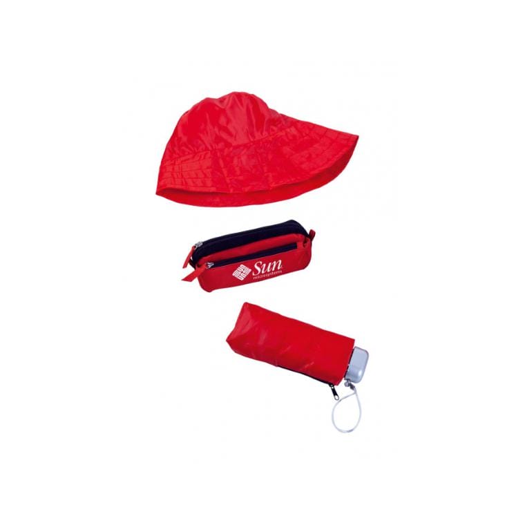 Set umbrelă și pălărie Ranik roșu
