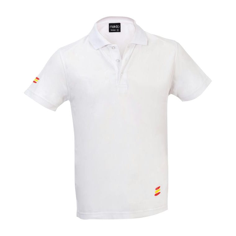 Tricou polo Bandera alb