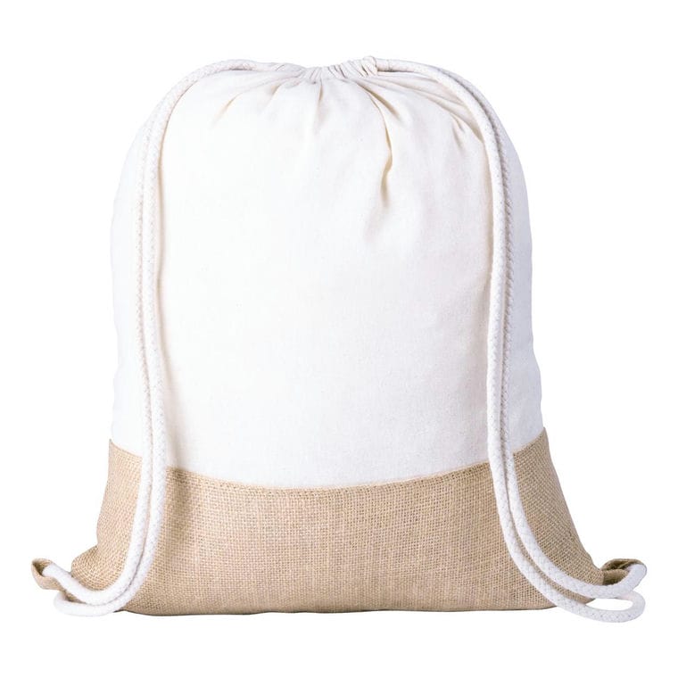 Geantă drawstring Badix alb natural