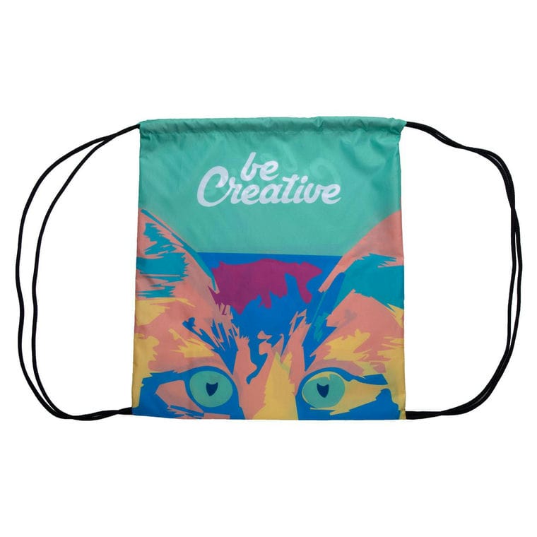 Rucsac cu șnur personalizat CreaDraw negru alb