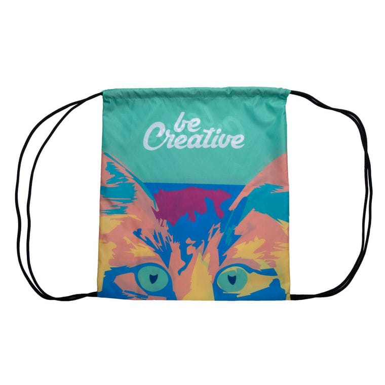Rucsac cu șnur personalizat CreaDraw negru alb
